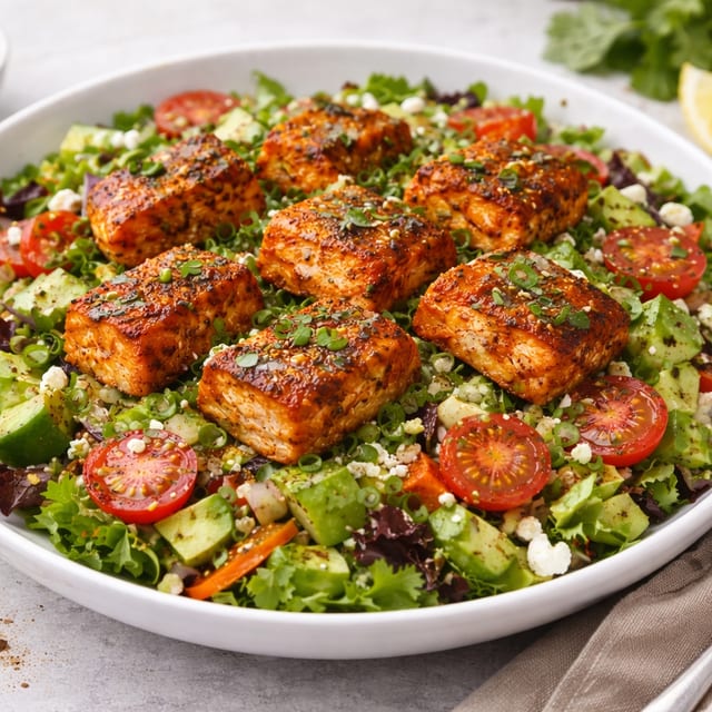 Salmon Tikka Salad.